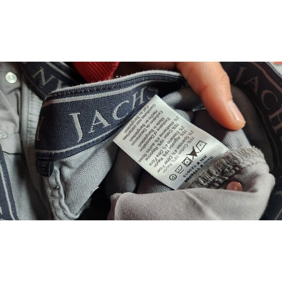 JACHS New York Straight Fit 5-Pocket Gray Pant Flex Waistband Men 34x32 New - Picture 3 of 10
